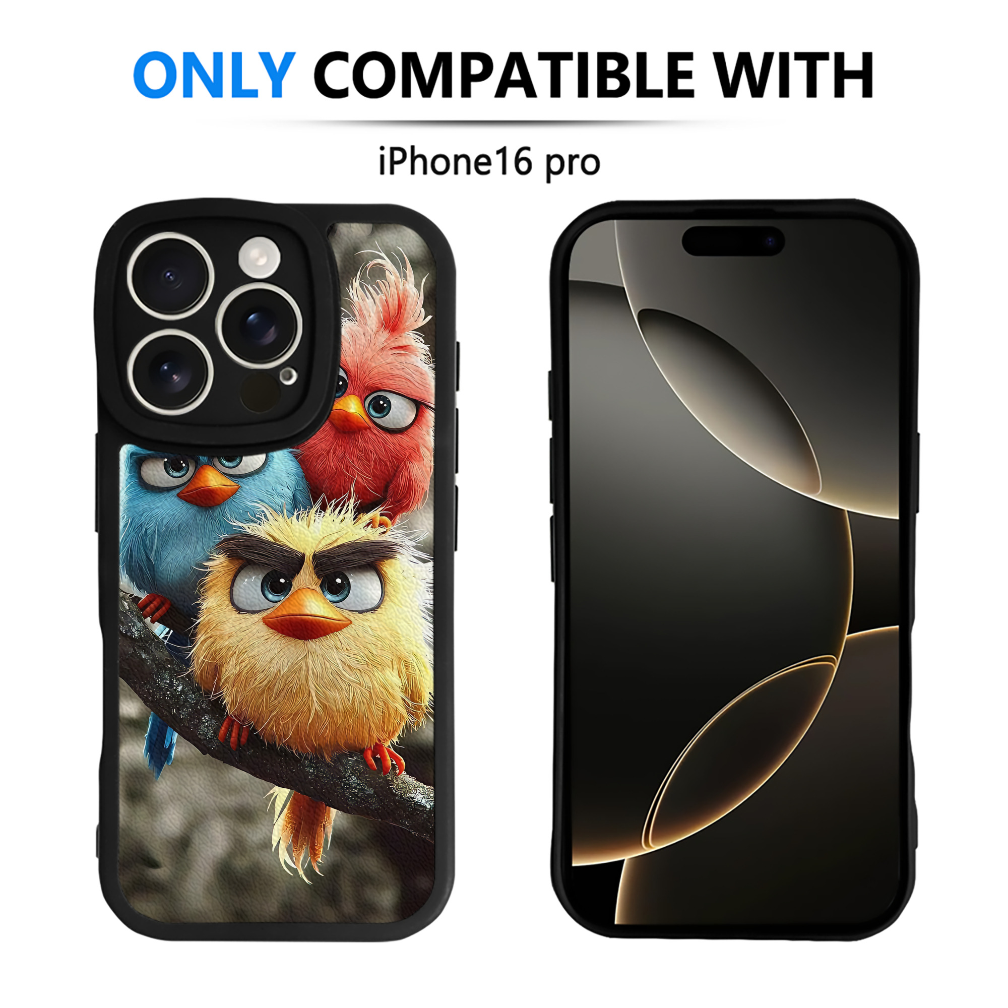 （画像用） Angry Birds アングリーバード 【iPhone 16シリーズ対応】シリコンスマホケース（レザー調） 材質：シリコン